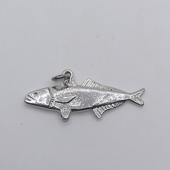 Vintage Jewelry - Vtg Sterling Silver Salmon Fish Pendant 1.1”